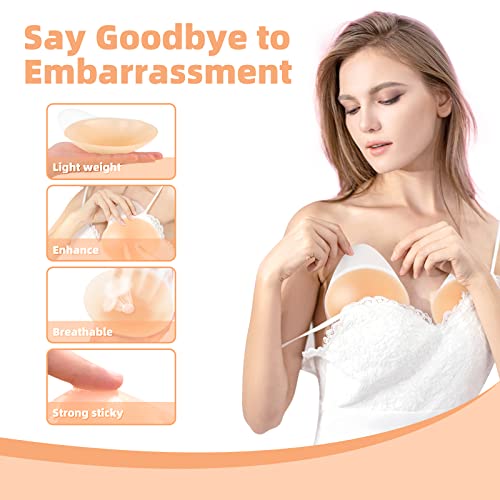 Adhesive Bra Sticky Bra For Breast Lift Invisible Lift Up Bra Reusable Self Adhesive Bra Silicone Invisible Sticky Bra Invisible Bra Stick On Bra For Women B Cup Nude #TOP3
