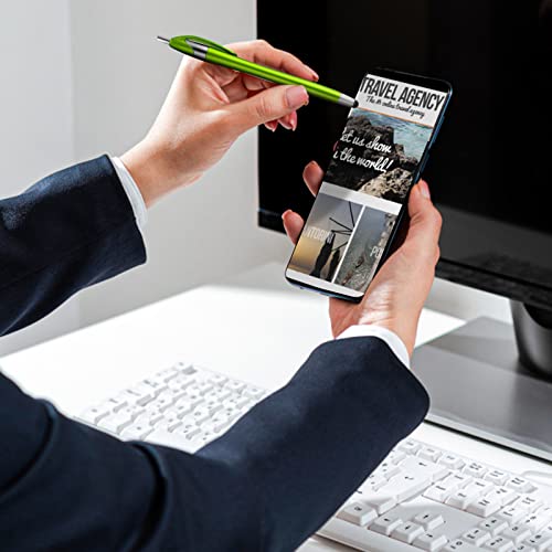 Tiesome 7Pcs Ballpoint Pens With Stylus Tips, Retractable Touch Screens Medium Point Ball Point Pen Black Ink Writing Pen 2 In 1 For Daily Work School Writing Stationery Office Supplies #TOP5