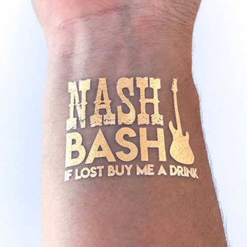 Tats4now / Nash Bash Gold Bachelorette Party Tattoos/Great for a nashville bach destination girls weekend or nashelorette bachelorette party/If lost buy me a drink