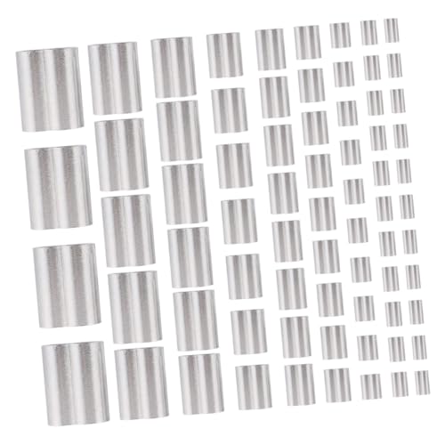 MUCKLILY 320pcs Wire Rope Aluminum Chuck Cable Sleeve Wire Cable Ferrule Wire Rope Crimping Steel Wire Loop Aluminum Crimping Sleeve Wire Rope Sleeves Cable Clamps Silver Stainless Steel