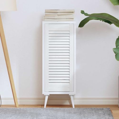 INLIFE Porte d'armoire à persiennes Blanc 69x29,5 cm