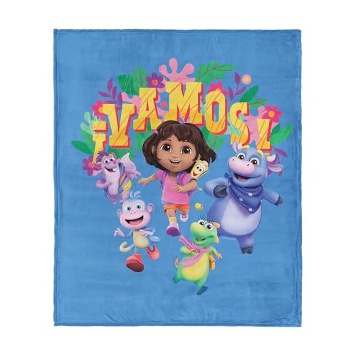 NORTHWEST Dora The Explorer Boots Pattern Silk Touch Throw Blanket, Soft Fleece, Cartoon Character, 50 x 60 inches