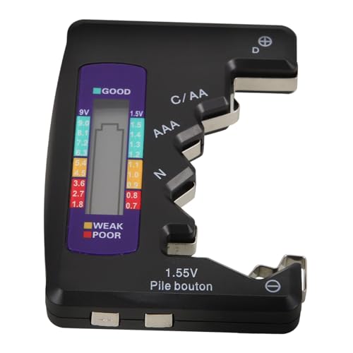 Mipcase Digital Battery Level Detector for Car Aa AAA 9v Battery Checker Tool Led Display