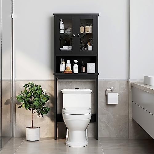 Meilocar Over Toilet Bathroom Storage Cabinet, Black