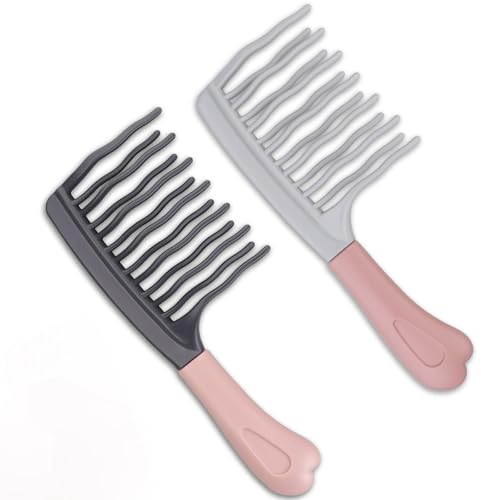 Peine de dientes anchos para cabello rizado 2 unidades miniatura 1