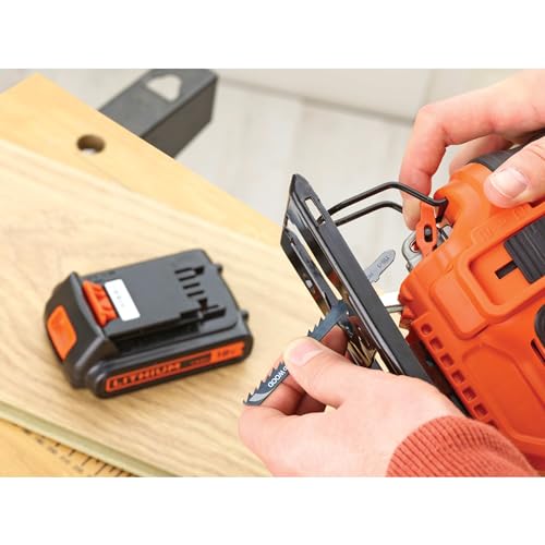 BLACK+DECKER 18V Cordless Pendulum Jigsaw - Bare Unit (Battery not Included), BDCJS18N-XJ