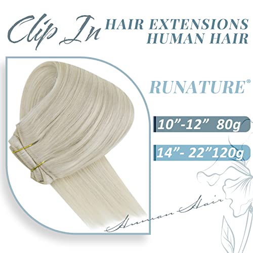 RUNATURE Clip in Hair Extensions Real Human Hair Blonde Hair Extension Clip in Real Hair Extensions Clip in Human Hair 18 Inch 120 Gram #800 - Image 2