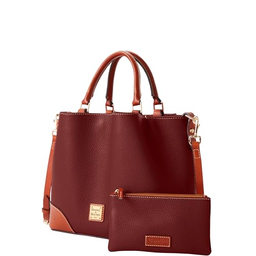 Dooney & Bourke Women's Brenna Satchel & Clutch Bundle in Pebble Grain Leather, Handbag with Crossbody Strap & Pouch2