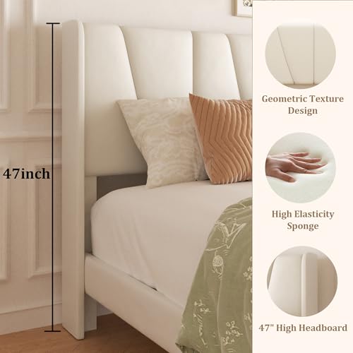 King-Bed-Frame-with-Storage-Drawers-Upholstered-King-Size-Platform-Bed-with-47-Tall-Headboard-and-Wingboard-No-Box-Spring-Needed-NO-Noise-Easy-Assembly-Wooden-Support-Slats-Beige