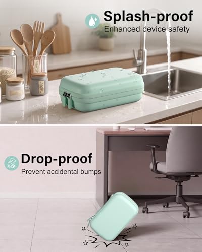 Image of ProCase Label Maker Case Compatible with Nelko P21, Phomemo D30 Label Printer, Compact Portable Bag for SUPVAN E10 /ORGSTA S001 Sticker Printer, Storage for Label Tape&Accessories (Case Only) -Green