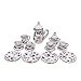 15 Pack Miniature Ceramic Doll Tea Set Dollhouse Tea Cup Set Decoration Accessories for Scale 1:12 Dollhouse Craft (Flowers)