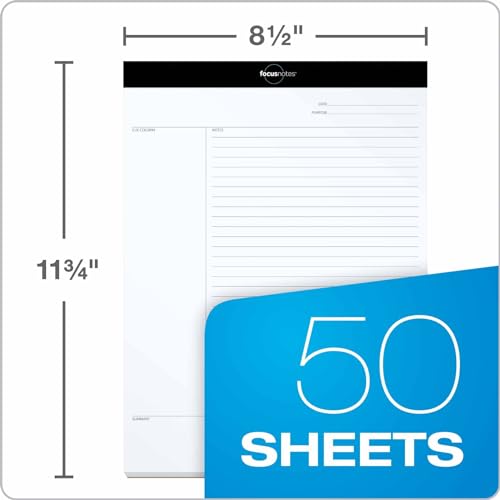 Bloco de notas Tops Oxford FocusNotes 77103, 21,5 x 29,8 cm, 50 folhas