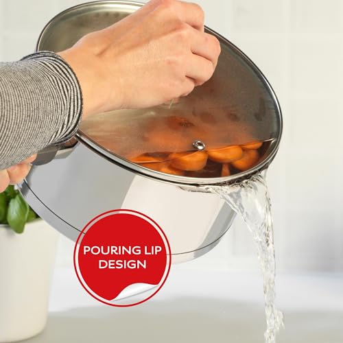 Russell Hobbs RH01164EU7 20 cm Saucepan with Lid, Induction with Pouring Lip, Stainless Steel Milk Pan, Mirror Polished Soup Pan, Gas and Electric Hobs, Dishwasher Safe, Excellence Collection - Image 5