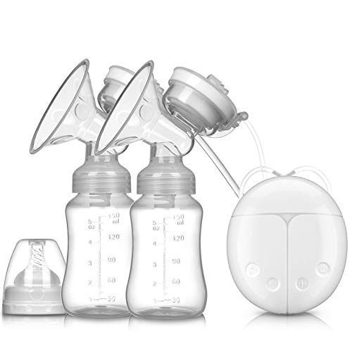 Elfzone Manual Breast Pump - Automatic Double Electric Breast Pump Extractor De Leche Manual 3 Modes, 9 Levels,White