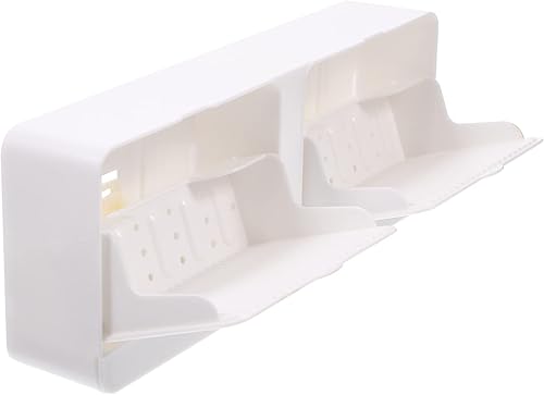Cabilock Caja de jabón de doble rejilla montada en la pared, contenedores de baño, barra de montaje en pared, jabonera, bandeja de ducha, jabonera