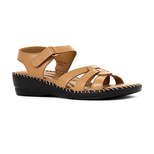 Image of Khadim's Softouch Leather Wedge Heel Sandal for Women
