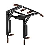 YORKING 4 in 1 Klimmzugstange zur Wandmontage Klimmzugstangen Heimturnhalle Pull Up Bar Multifunktionen Klimmzug Wandmontage Multigriff Edelstahl Trainings Halterung Belastbarkeit bis 200 kg