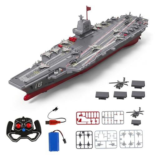 Bateau télécommandé pour enfants navire de guerre RC 2.4G rechargeable USB