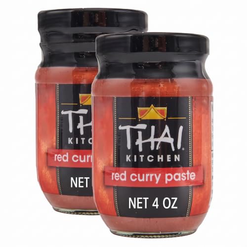 Thai Kitchen Red Curry Paste, Gluten Free, Vegan, Authentic, Non GMO, Hot Heat, For Thai-Inspired Cooking, Stir-Fry, Soups, Curries, and More, 4 oz (Pack of 2)