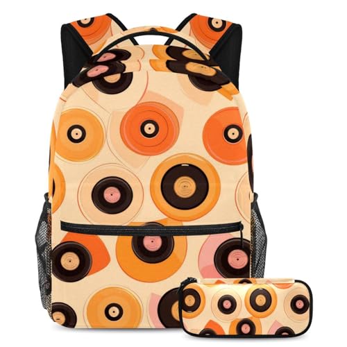 Trousse à crayons et sac à dos ergonomique orange pour éviter le désordre
