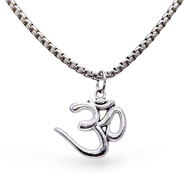 Om Pendant for Men & Women | Silver Religious Locket for Good Health & Wealth | Spiritual Necklace with Lord Shiva Om Symbol | Stylish Locket with Chain for Boys-image-31