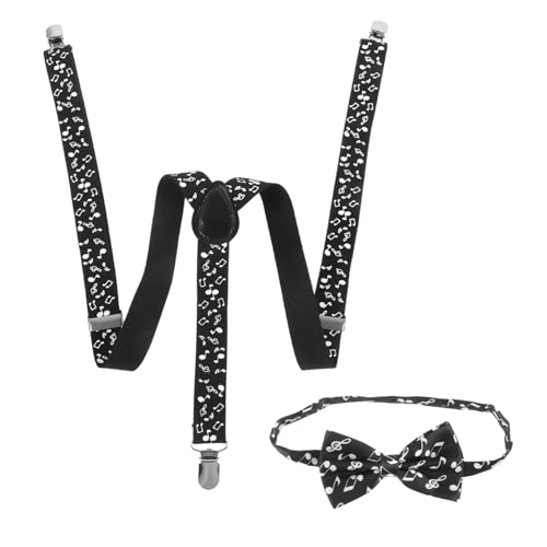 DEARMAMY 1 Juego correa de musica alfiler código cuello Hombres motosierra complementos disfraz accesorios disfraz accesorios fiesta tirantes para hombre tirantes para emulsión Black