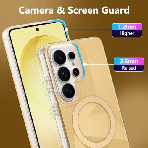 Image of Magnetic Case for Samsung Galaxy S26 Ultra [Compatible with Magsafe] [Anti-Yellowing] [1 Screen Protector] Shockproof Slim Iridescent Sparkly Case for Galaxy S26 Ultra 6.9 inch, Gold