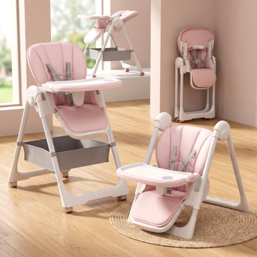 Image of StarAndDaisy Galaxy Star High Chair for Baby 6 Months to 5 Years / 6 in 1 Feeding Chair with 7 Level Height Adjustment / 3 Mode Seat Adjustment /Baby High Chair with One Click Fold