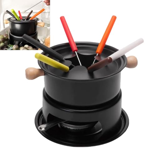 Conjunto Fondue 11 Pe&ccedil;as Panela Fogareiro Molho Queijo Chocolate Aparelho Cozinha Gourmet Vinho...