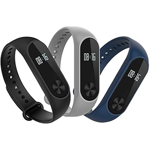 Hianjoo Correa Deportiva de Silicona Compatible con Xiaomi Mi Band 2, 3 Paquetes Cover