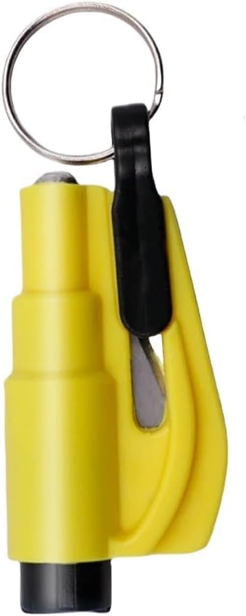Stainless Steel Emergency Hammer, Window Impact Tool, Car Escape Tool – Shatters Car Windows & Cuts Seatbelts for Family/Traffic Accident Escape,Yellow