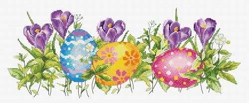Broderie au point de croix crocus Lucas B7016 aux détails fins