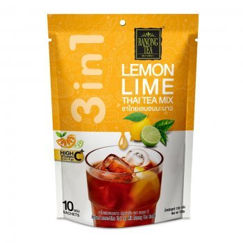 Ranong Tea, 3 in 1 Instant Lemon-Lime Thai Tea Mix, net weight 130 g (Pack of 1 piece) / 8eststore by KK