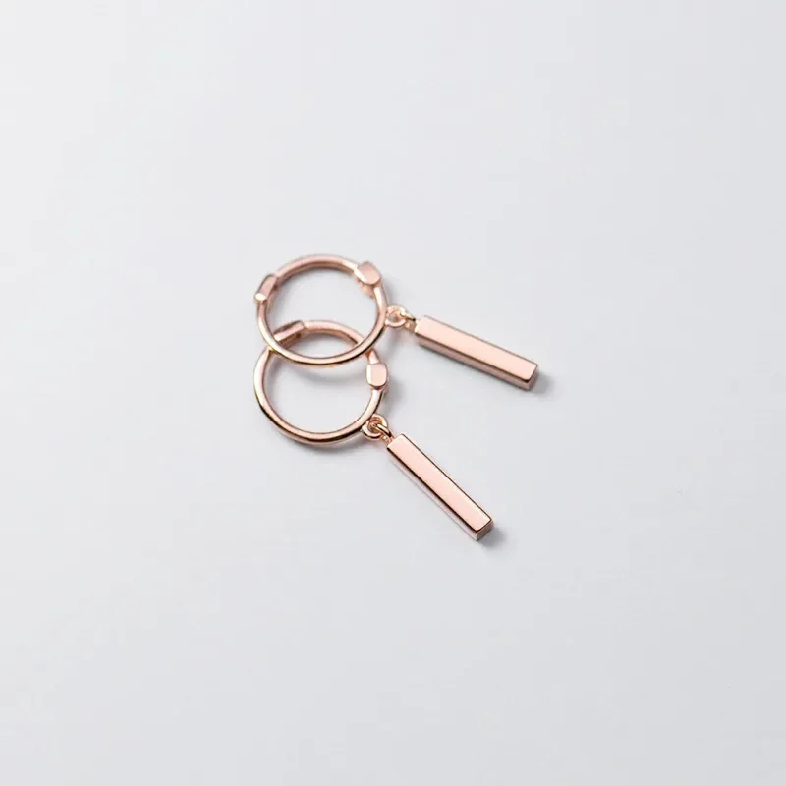 WZGWDC Pendientes de Tuerca con Forma de Palo Cuadrado, aretes de aro Colgantes para Mujer, Fiesta de Boda