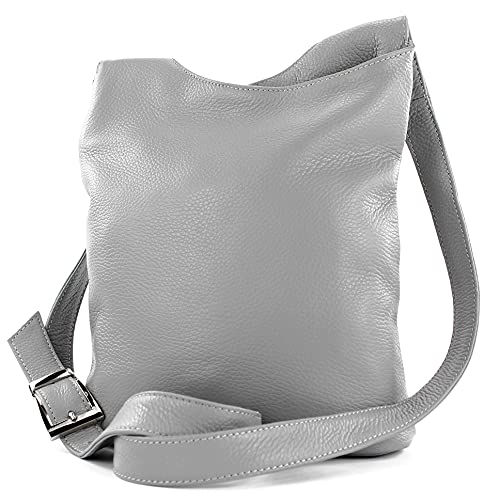 Sac à bandoulière en cuir italien Modamoda de T221 femme moyen