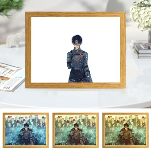Bocguy LED Wandkunst Dekor Atack On Tittan LED Desktop-Rahmen für Heimdekoration Kreatives Schlafzimmer und Geschenk