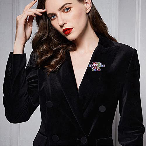 Image of PLESIU You Feel Right Badge Rainbow Letter Brooch LGBT Enamel Pin Brooch Metal Cartoon Brooch Backpack Hat Bag Collar Lapel Badge Men Women Fashion Jewelry Gifts for Women Empowerment Brooch