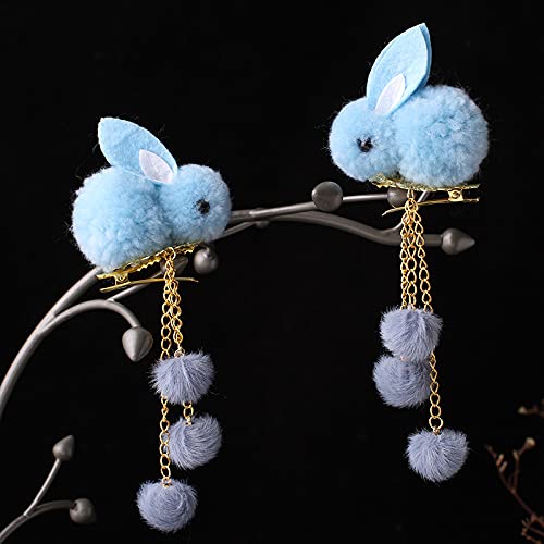 ꫛꫀꪝ【髪飾り付きうさぎ細工】ベビーヘアクリップ　キッズヘアクリップ　ヘアピン ꫛꫀꪝ【髪飾り付きうさぎ細工】ベビーヘアクリップ キッズヘア