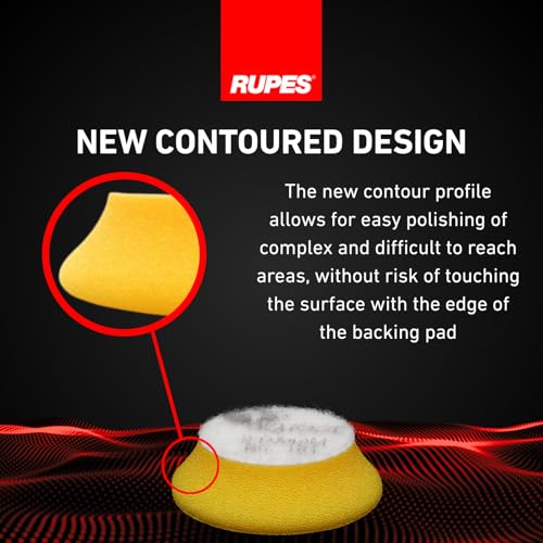 Image of RUPES 40mm Pack of 6 Yellow D-A Fine Wool Polishing Pads | Ideal for Paint Correction & Gloss Enhancement | Improves Finishing Performance | Compatible with 1.5 inch Backing Plate