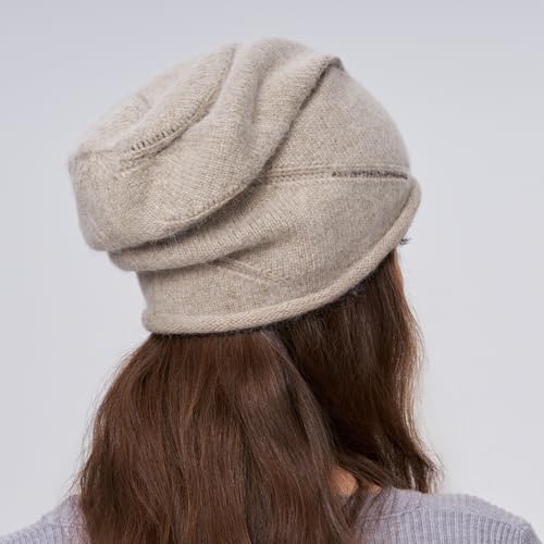 Gorro de mujer tejido de lana angora para otoño e invierno miniatura 4