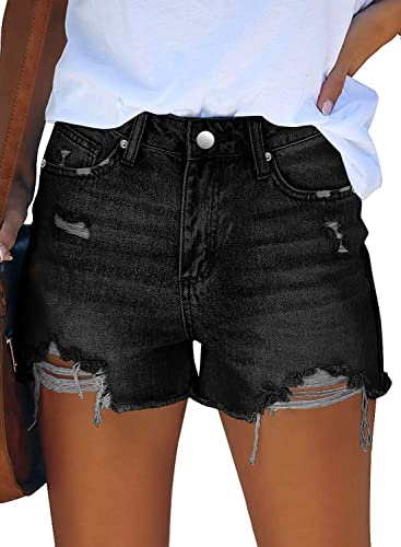 Image of CHICZONE Womens Mid-High Waisted Stretchy Denim Jean Shorts