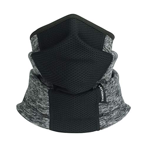 THINDUST Fleece Neck Warmer - Windproof Neck Gaiter for Men and Women - Winter Face Mask for Cold Weather … (Gray)