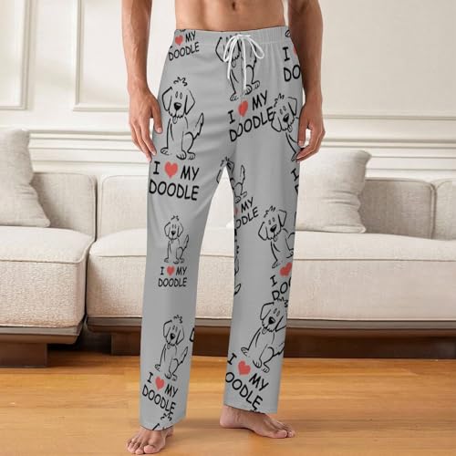 I Love My - Goldendoodle Sleeping Pajama Pant for Men Casual Lounge Pocket Drawstring Sleepwear Sleep Pants2