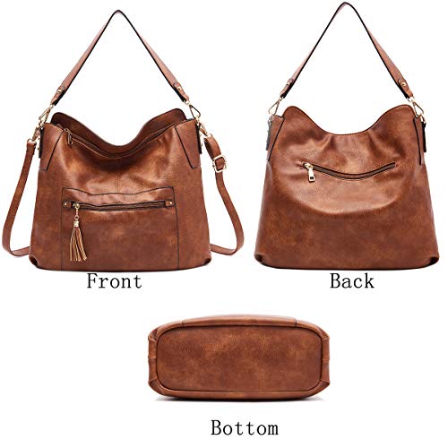 Purses and Handbags,Large Shoulder and Crossbody Bag Hobo Purse for Women Brown Purse Set