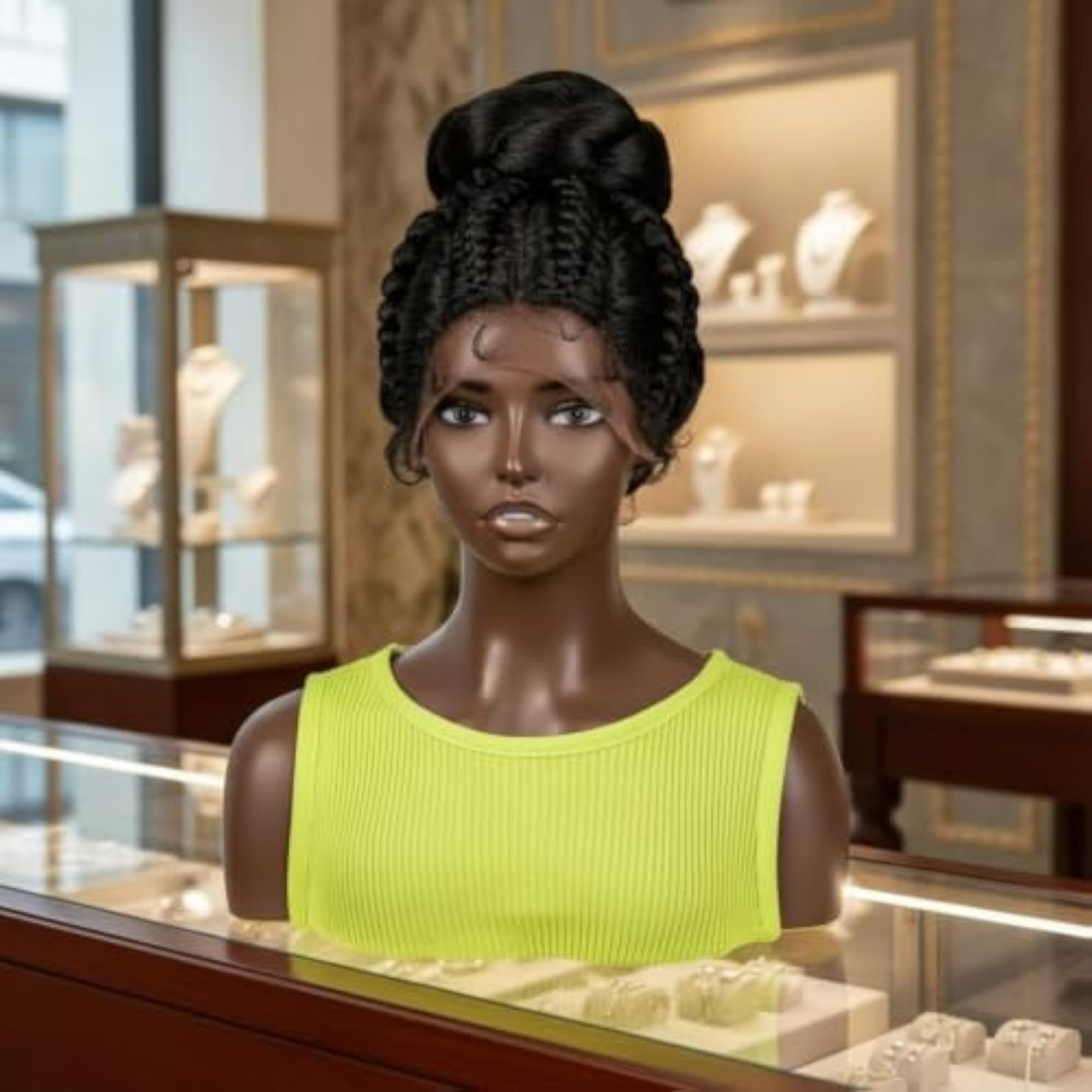Elegant Realistic Jewelry Display Bust with Shoulders