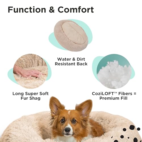 Best Friends By Sheri 4763 The Original Calming Donut Dog And Cat Bed In Shag Fur thumb #3