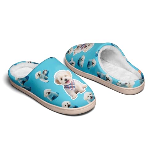 Custom Pet Photo Name Winter Slipper Personalized Fur Lined Warm Indoor Garden Winter Slippers Gift for Dog Cat Owner4