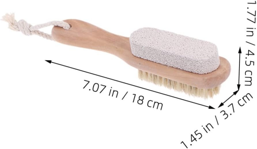 3pcs Foot Pumice Brush with Bristle Scrubber and Pumice Stone, Double-Sided Exfoliator for Dead Skin Removal, Professional Foot Care Tool for Shower and Pedicure Use