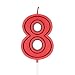 LUTER 7 cm Rouge Bougies De Gâteau d'anniversaire Bougies De Nombre Bougie d'anniversaire Gâteau Décoration pour Les Enfants de Fête Adultes - Numéro 8