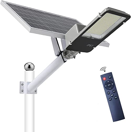 400W Solar Street Flood Lights Outdoor Lamp 20000lm LED Solar Security Flood Lights IP67 with Remote Control Battery Dusk to Dawn for Yard,Street,Parking Lots,Garde